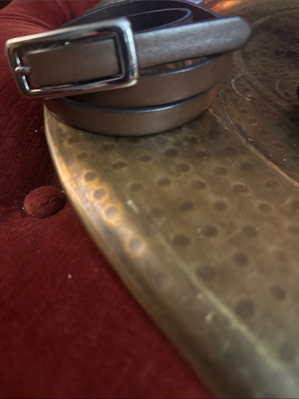 Banana Republic Metallic Gray Leather Belt with Silver Buckle